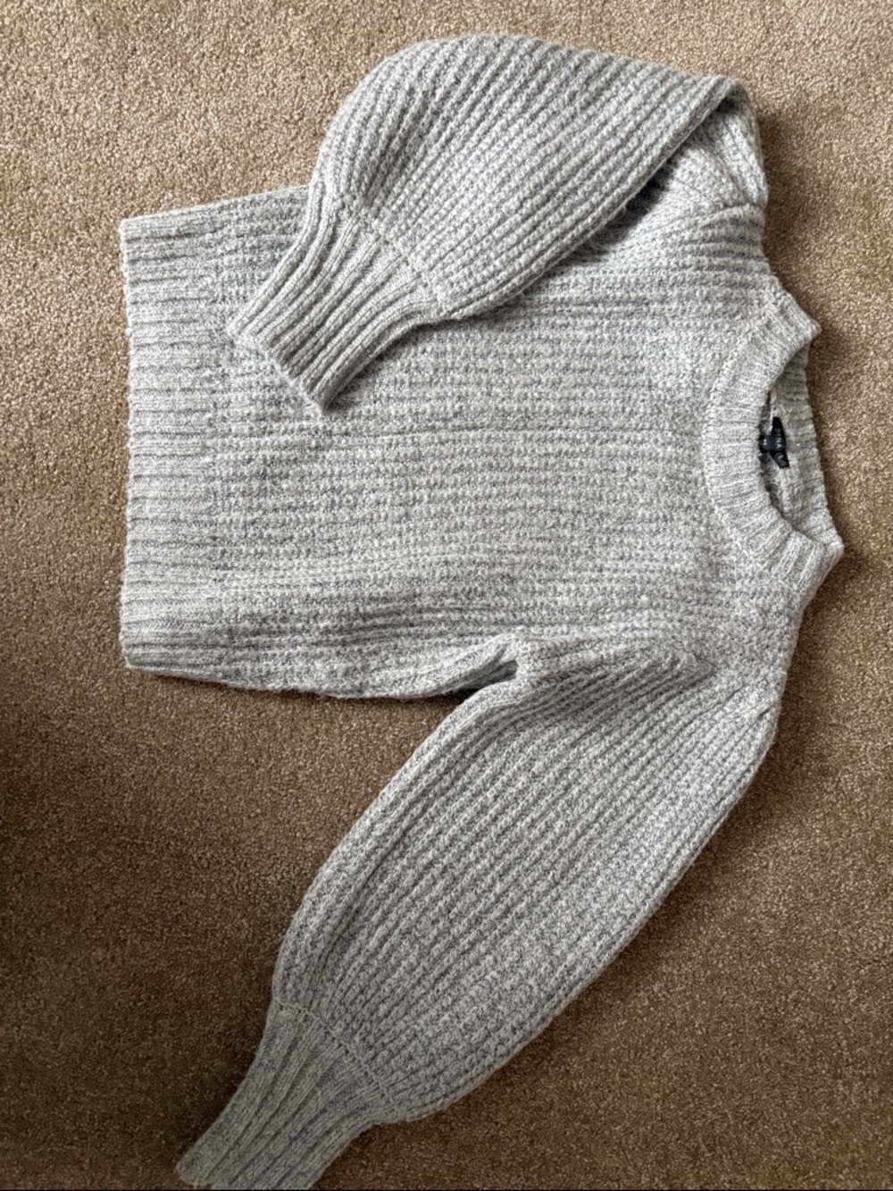 Dynamite Light Gray Ribbed Turtleneck Sweater